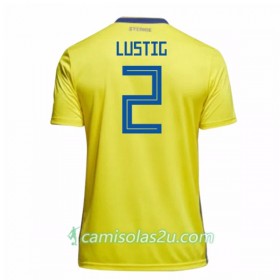 Camisolas de Futebol Suécia Lustig 2 Equipamento Principal Copa do Mundo 2018 Manga Curta
